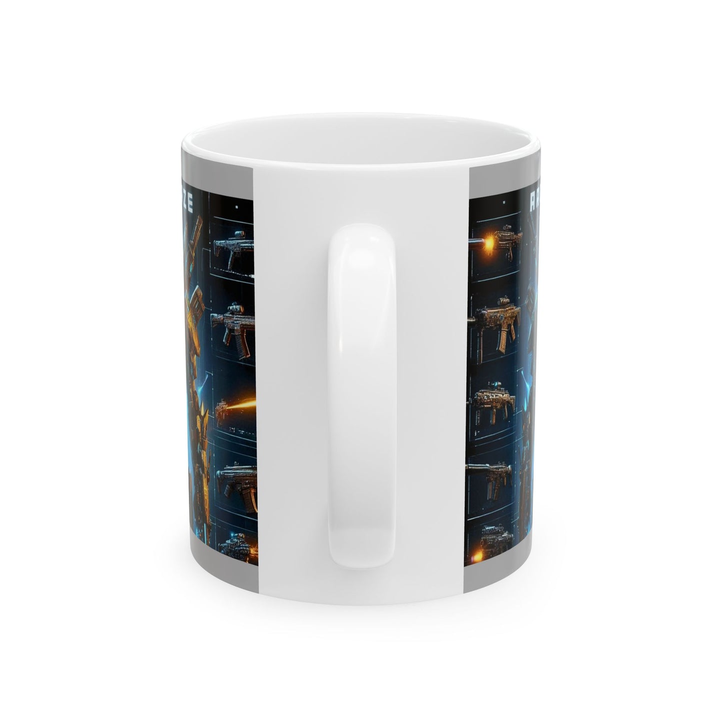 Gaming-Inspired Ceramic Mug with Gun Designs - Perfect for Gamers & Collectors